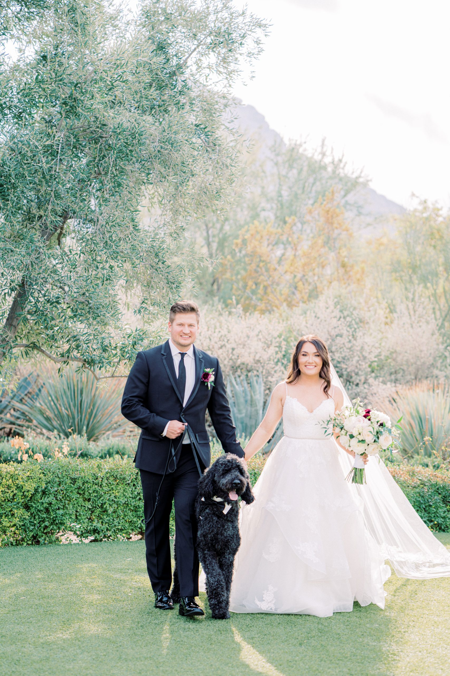 El Chorro Bride and Groom with Dog